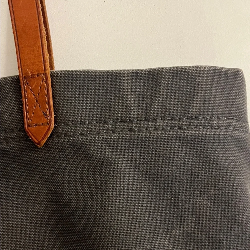 Madewell dark navy Tote with Brown leather Handles - Picture 15 of 16